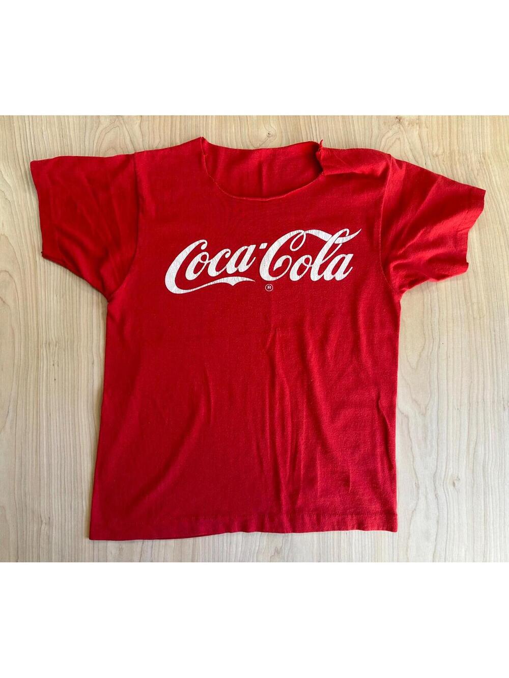 coca cola single stitch vintage distressed small red t shirt 1980's